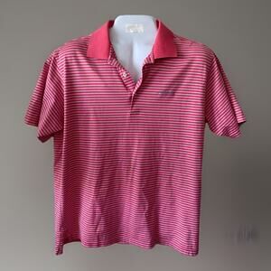 Peter Millar Cotton Polo Men’s L Pink Lavender Stripe Golf Shirt 48"ch Floridian